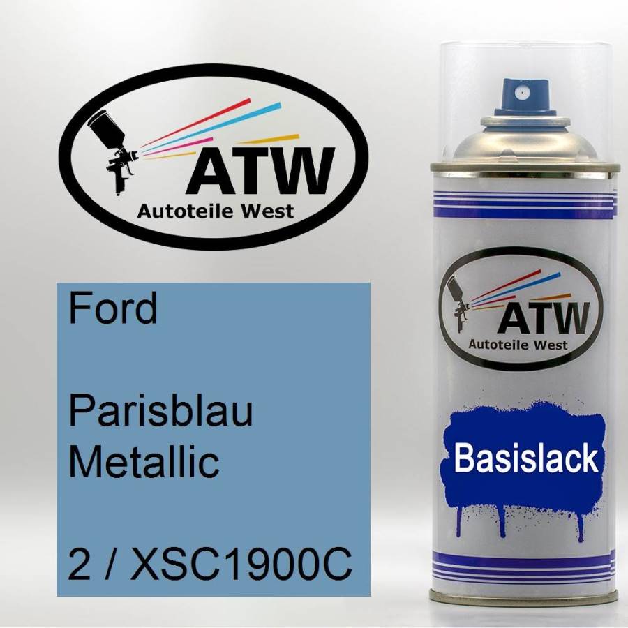 Ford, Parisblau Metallic, 2 / XSC1900C: 400ml Sprühdose, von ATW Autoteile West.